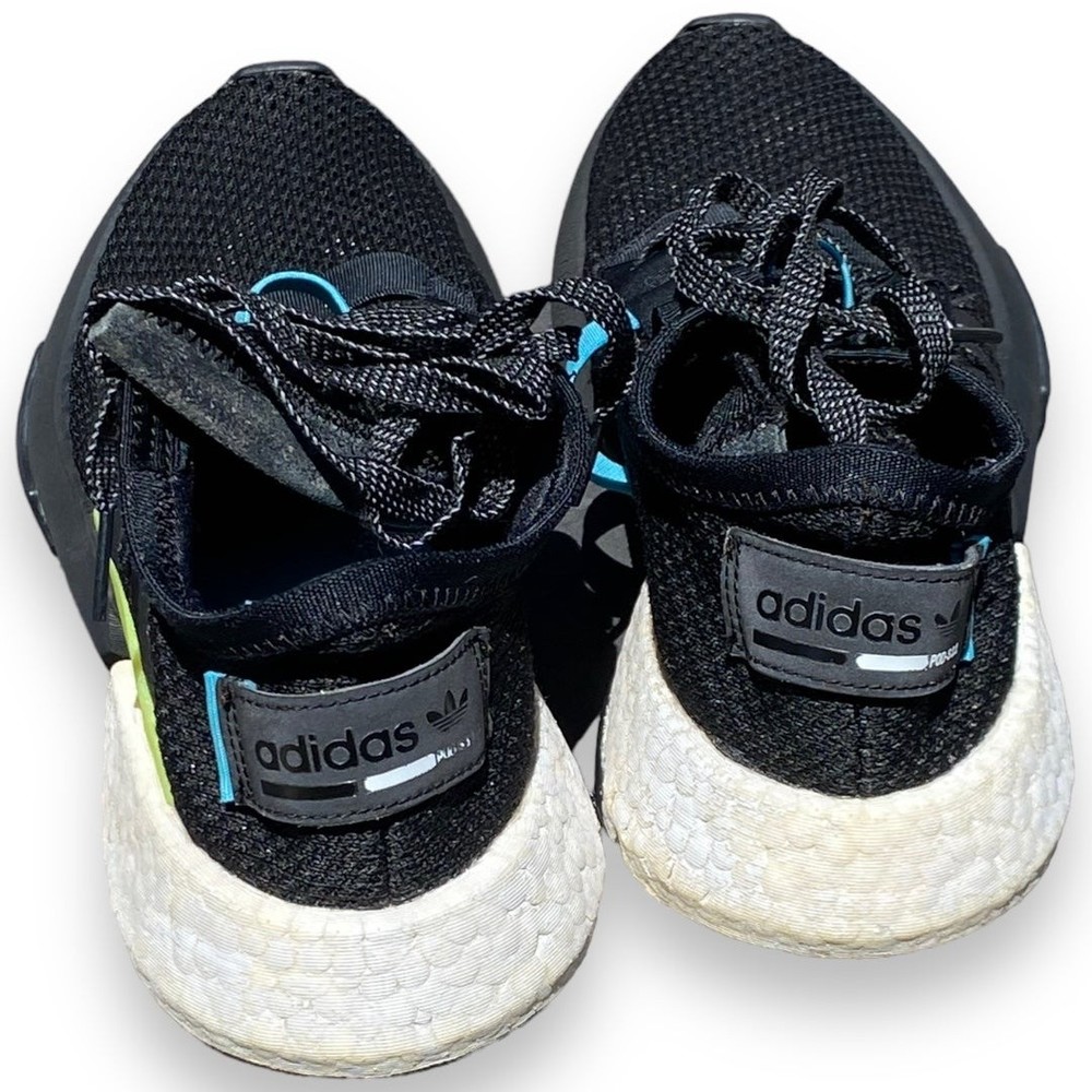 Adidas Mens Shoes Size 7 Sneakers Pod-S3.1 Black White Blue Neon AQ1059 - Picture 2 of 7